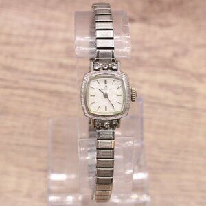 Vintage Bucherer Swiss Watch Womens Silver Tone Stainless Steel Self Wind 60s